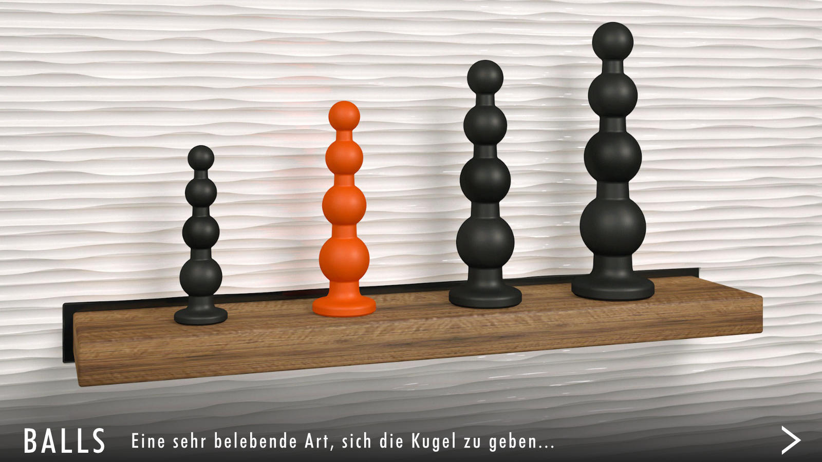 Dildo BALLS BALLS, Dildo mit 4 Kugeln, handgefertigt, additionsvernetztes 2K-Silikon