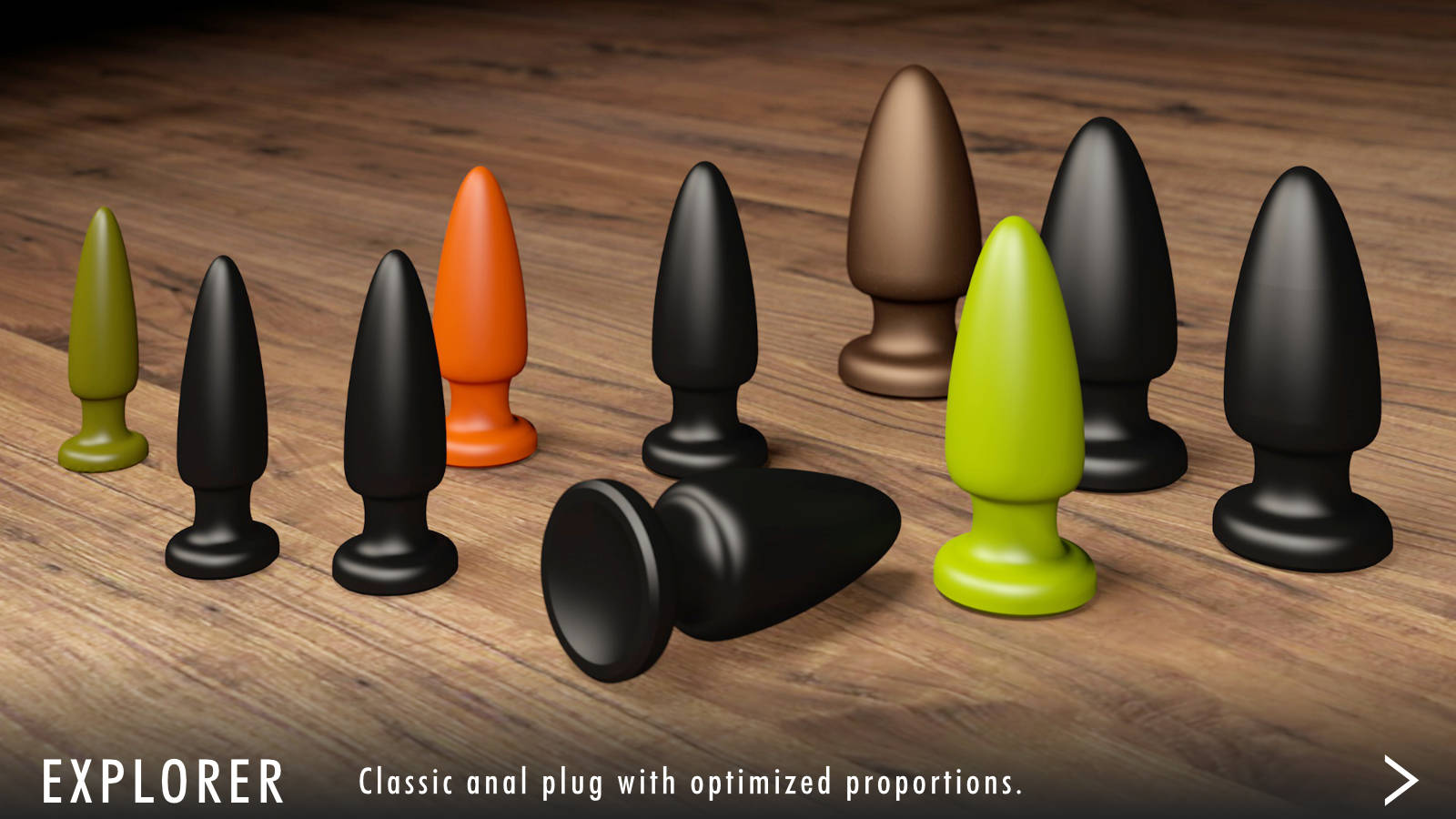Analplug Explorer EXPLORER, classic anal plug, individually handcrafted, silicone, 8 sizes, 4 hardness levels, 24 colors