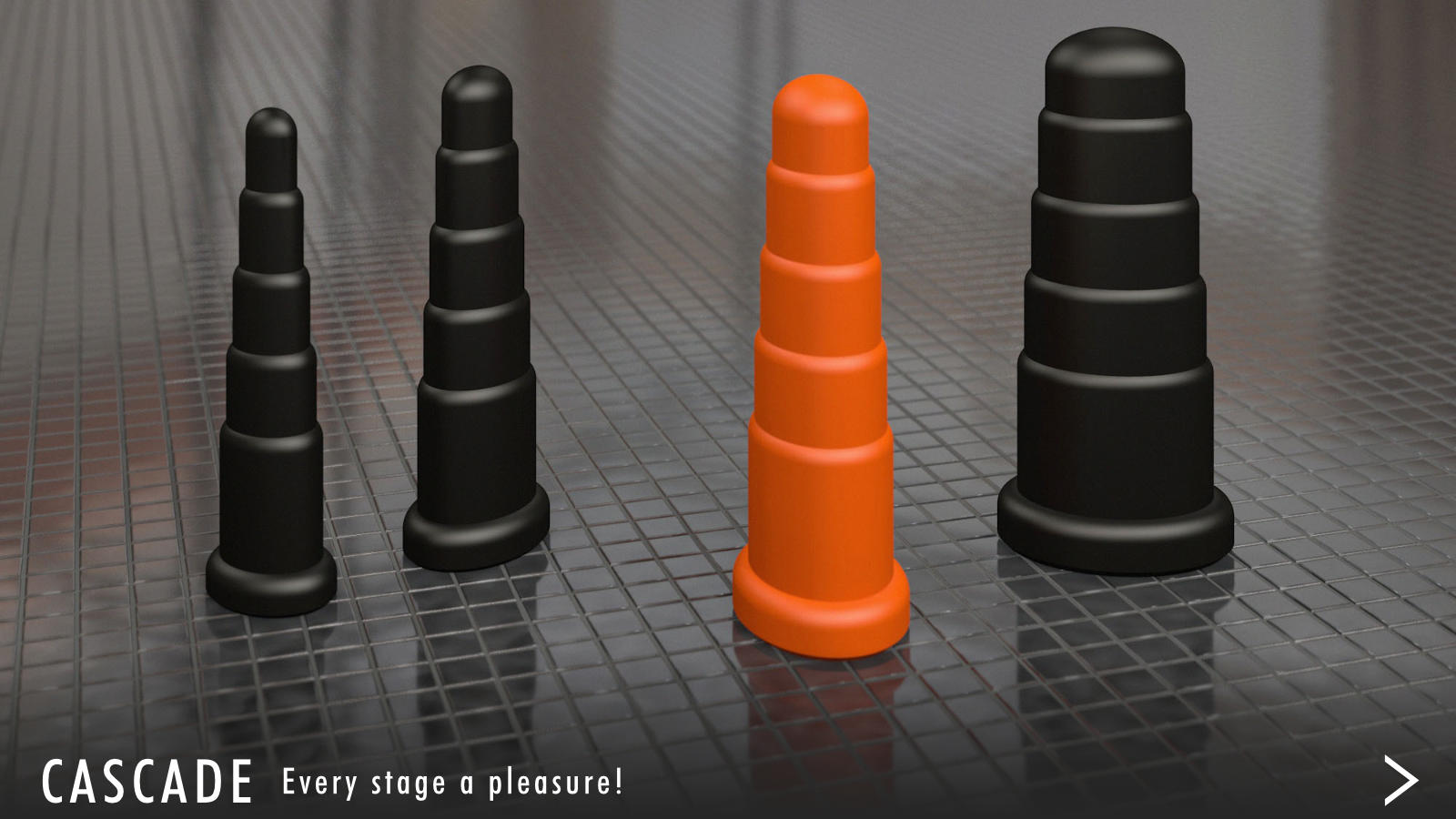 Analplug CASCADE CASCADE, cascade-shaped, oval anal plug, ergonomically optimized, handmade, addition-cured 2K silicone